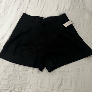 NWT Maeve Anthropologie Women's Black Shorts Size 8 Linen Blend High Rise